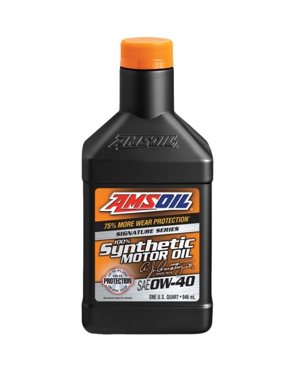 AMSOIL SIGNATURE SERIES 0W-40 100% SYNTHETIC MOTOR OIL. AZFQT