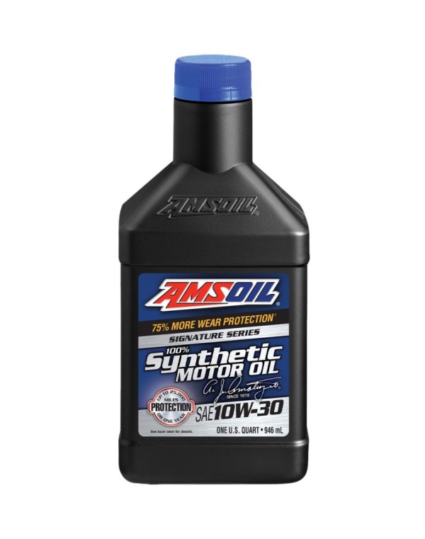 AMSOIL SIGNATURE SERIES 10W-30 100% SYNTHETIC MOTOR OIL. ATMQT